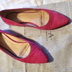 Aquatalia fuchsia hot pink flats size 8 with bag made in Italy